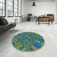 thumbnail image 4 of Ahgly Company Machine Washable Indoor Rectangle Transitional Purple Navy Blue Area Rugs, 6' x 9', 4 of 7