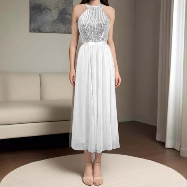 WILLBEST Vestidos Floreados Para Mujer Vestido De Fiesta Elegante Sin Mangas Corto Con Lentejuelas A La Moda Para Mujer