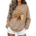 thumbnail image 5 of YVNAURA Game Day Football Sweatshirt for Women Funny Letter Graphic Print Long Sleeve Crewneck Pullover Casual Fan Tops for Touchdown Season Stadium Wear, Khaki,XL, 5 of 6