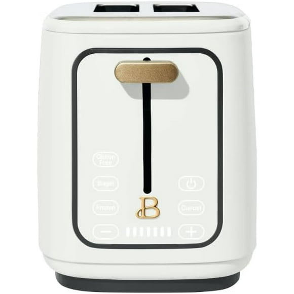 Drew Barrymore White Icing 2 Slice Toaster with Touch-Activated Display