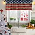 thumbnail image 6 of 2 Pack Valances for Windows, American Flag Window Valances for Living Room/Bedroom/Bathroom, Vintage USA Flag Wooden Light Filtering Kitchen Curtain Valance Window Treatment 42"W x12" L, 6 of 9