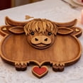 thumbnail image 4 of Highland Cow Charcuterie Board, Multi Compartment Snacktray, Party Appetizer Platter, Food Plate for Fruit, Meats, Snacks, Home Kitchens, Outdoor Camping, and Parties, 4 of 14