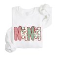 thumbnail image 4 of Nana Ink-Printed Lace Christmas Sweatshirt Grandma Holiday Sweater -Each Saying Sold Separately White Sweatshirt Adult Small, 4 of 4