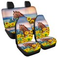 thumbnail image 6 of Xoenoiee Sunflower Horse Print Universal Car Seat Cover Full Set Automotive Accessories Interior Seat Covers Vehicle Seats Protector For Front Seat and Rear Bench, for Truck SUV Cars, 6 of 7