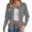 Grey, variant on ManxiVoo Women's Fitted Long Sleeve Cardigan Sweater Soft Lightweight Crew Neck Essential for Workwear and Casual Outfits L Size White
