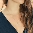 thumbnail image 2 of Gem Stone King 18K Rose Gold Plated Silver Blue Created Sapphire Pendant with Chain Set with Moissanite (2.30 Cttw), 2 of 5