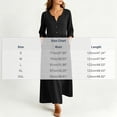 thumbnail image 3 of Guieoi Womens Dresses Fall Plus Size Round-Neck Loose Casual Button-Down Long-Sleeve Dress with Waist Tie Black XXL, 3 of 6