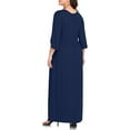 thumbnail image 3 of JuneFish Women's Plus Size Dresses 1X to 5X Crewneck Ruffle 3/4 Sleeve Casual Maxi Dress, 3 of 4