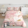 thumbnail image 2 of Manfei Watercolor Marble Queen Comforter Set 3 Pieces, Modern Abstract Bedding Sets, Pink Gray Mountain Fluid Bedding Comforter Set, Lightweight Room Decor, 2 of 8
