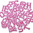 thumbnail image 7 of Scheam 72 Pcs Pink Varsity Iron-on Letters Alphabet A-Z Embroidered Patches Embroidered Numbers 0-9 Applique DIY Crafts Sewing Repair Patches for Clothing Hats Shoes Bags, 7 of 7
