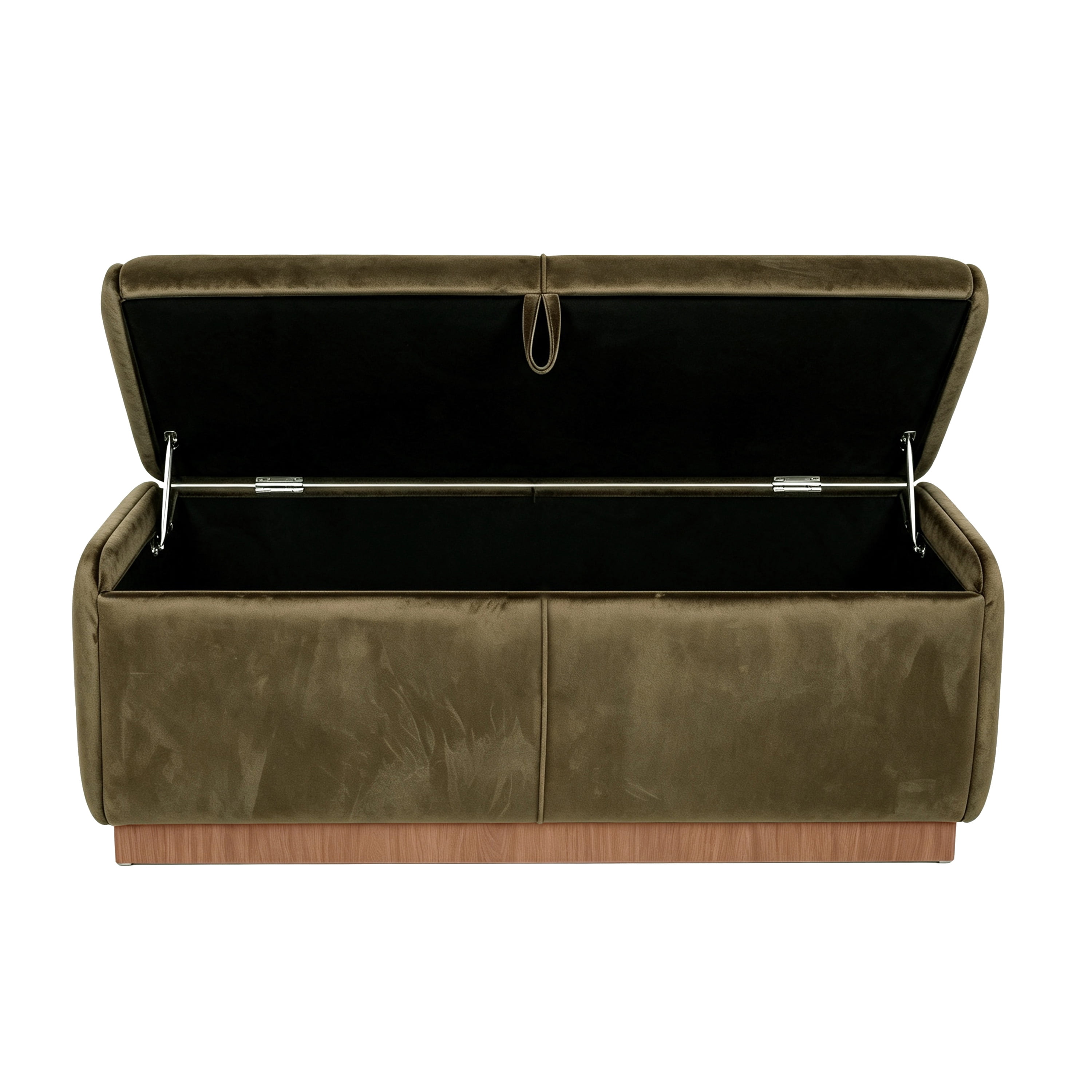 Euroco 47.2" Storage Ottoman Bench,Upholstered Footrest Entryway Bench, End of Bed Bench for Living Room Bedroom,Brown