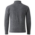 thumbnail image 6 of SERTG Men's Stand Collar Knit Sweater Fall Winter Striped Print Half Button Front Stretch Warm Cozy Long Sleeve Casual Knitwear Men's Sweater(Gray,M), 6 of 9