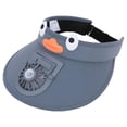 thumbnail image 2 of Sombrero con visera solar para niños con ventilador, sombrero con ventilador de refrigeración para niños, camping, viajes y vocaciones. Gris oscuro, 2 of 9