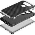 thumbnail image 3 of LG V20 Case, 2 in 1 Cool Slim Hybrid Rugged Hard PC Resilient Strength Durable Laminated with Carbon Fiber Design Chrome Anti-scratch Shockproof Protective Case for LG V20 (2016), BLACK, 3 of 7
