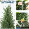 thumbnail image 2 of 2 Pack Artificial Cedar Topiary Trees Outdoor - 3 FT UV Resistant Fake Potted Plants for Porch, Patio, Wedding Decor - Realistic Low Maintenance Faux Evergreen Shrubs with Weighted Base, 2 of 8