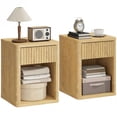 thumbnail image 1 of HOMCOM Modern Nightstand Set of 2, Bedside Table for Bedroom, Oak, 1 of 10
