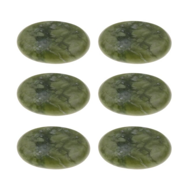 6Pcs Natural Jade Hot Massage Stone Facial Body Massage 6x8cm