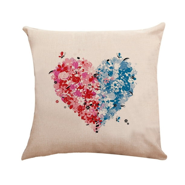 Square Pillow Cover Cushion Case Toss Pillowcase Hidden Zipper Closure