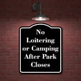thumbnail image 2 of No Loitering or Camping After Park Closes BLACK Aluminium Composite Sign 8.5''x10'', 2 of 9