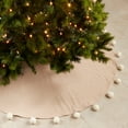 thumbnail image 2 of SARO 359.R53R 53 in. Round Red Pom Pom Tree Skirt, 2 of 5