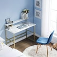 thumbnail image 2 of Ivinta Vanity Table Desk with Mirror for Girls Teens Teenager Makeup, Simple Home Office Computer Desk for Small Spaces, 2 of 7