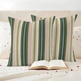 thumbnail image 2 of Vintage Stripes Outdoor Waterproof Throw Pillow Covers Set of 2, 24"x24", Army Green Gray Striped Retro Lines Decorative Pillow Covers Outside Cushion Case for Patio Porch Garden, 2 of 9