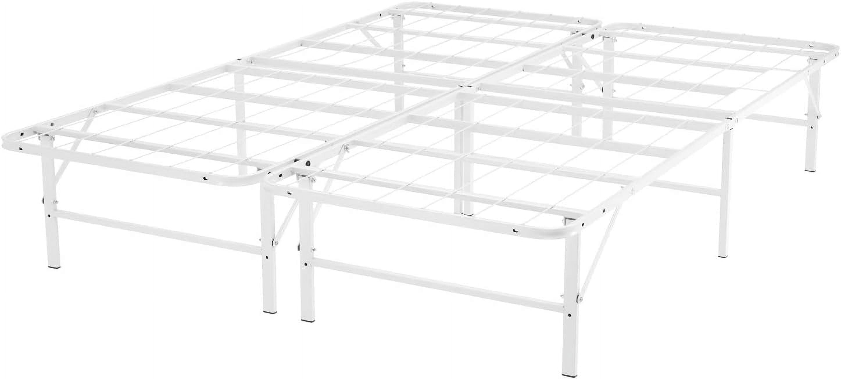 IdealBase 14" Foldable Queen Bed Frame – Heavy Duty Metal Platform, Box Spring Replacement