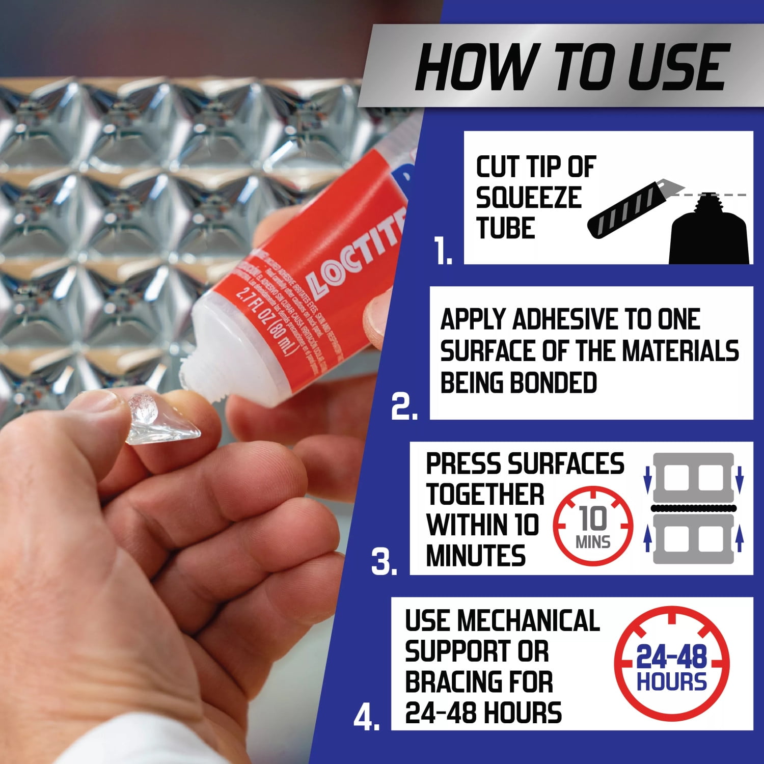 (2 pack) Loctite Power Grab Construction Adhesive Ultimate Crystal Clear, Pack of 1, Clear 2.7 fl oz Tube