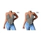 thumbnail image 3 of Qarigey Chaleco de mujer, camisola informal con tirantes finos, Top corto sin mangas, ropa de noche de fiesta de vacaciones en la playa de verano, gris Type1 NO1 Qarigey CBP228773, 3 of 4