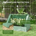 thumbnail image 4 of Outsunny Raised Garden Bed with Small Greenhouse, Green and Silver, 4 of 9