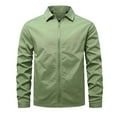 thumbnail image 5 of WTOBBY Men's Business Jacket with Lapel Zip, Solid Color Slim Fit Polyester Blend, Smart-Casual for Work and Commute, Lightweight and Durable for Professional Settings,Green M, 5 of 8
