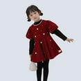 thumbnail image 3 of RUTAYY Children Girls Clothing Sets Red Pearl Party Dress with Long Sleeve Winter Holiday Formal Occasions Trendy Travel Outfit Sets, 3 of 9
