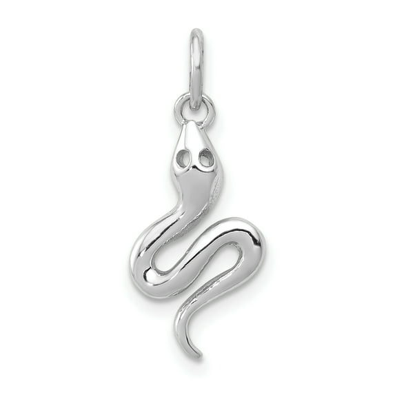 Beautiful 14k White Gold Solid Polished Snake Charm