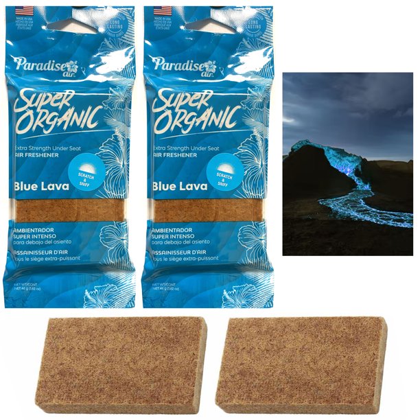 2 Blue Lava Scent Car Air Freshener Block Stone Under Seat Office Home