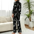 thumbnail image 3 of HPINK-T Pajama Sets for Womens Cowboys Riding Horses Loose Button Down Long Sleeve Shirts And Pants Set, 3 of 12