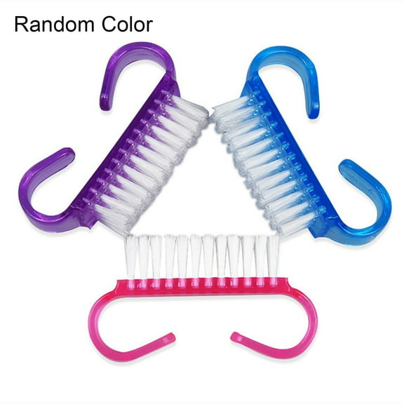 Limei 10 Pack Nail Art Dust Cleaning Brush Scrubbing Manicure Pedicure Small Angle Clear Tools Nail Brush Nail Art Equipment, Random Color