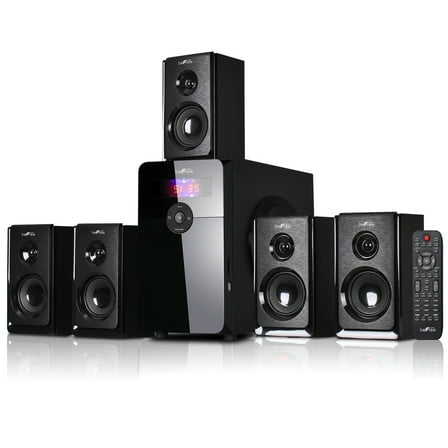 beFree Sound BFS-450 5.1 Channel Surround Sound Bluetooth Speaker System in Black