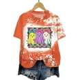 thumbnail image 4 of Women Graphic Tees Cartoon Printed Round Neck Short Sleeve T Shirt Halloween T Shirt Tops, 4 of 6