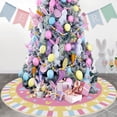 thumbnail image 5 of Easter Christmas Tree Skirt, 48 Inches Lace-up Easter Eggs Bunny Rabbit Tree Skirt, Pink Yellow Spring Holiday Party Indoor Decoration Home Decor, 5 of 6