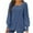 Blue, variant on Womens Plus Size Tops Ribbed Square Neck Puff Long Sleeve Blouse Tops Side Split Dressy Casual