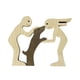 thumbnail image 2 of Estatua de madera de y perro, pequeña figura de animal, artesanía, regalo para amantes de los perros, escultura artesanal de mascota para mesa, 2 of 7
