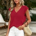 thumbnail image 2 of yillto Women's Sweaters Tank Sleeveless Knitted Tops V Neck Cute Tunic Blouse Lightweight Pullover Sweater, 2 of 7