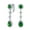Green, variant on Womens Vintage Bridal Gemstone Chandelier Clip-On Earrings with CZ Teardrop Design