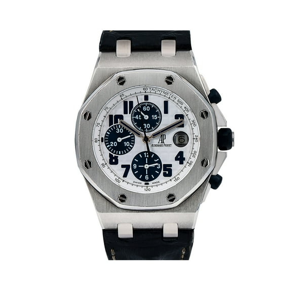 Pre-Owned Audemars Piguet Royal Oak Offshore 26170ST 42MM White Dial With Blue Leather Bracelet