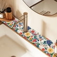 thumbnail image 2 of Yayeee Faucet Mat for Kitchen Sink 14.7" Diatomite Long Splash Guard Pad, Red Japanese Floral Pattern, 2 of 7