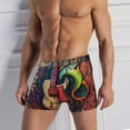thumbnail image 4 of Men's Boxer Briefs Breathable 3D Pouch Underwear Shorts, Guitar Music Graffiti Street Wall Art, 4 of 7