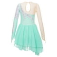thumbnail image 2 of YONGHS Kids Girls Figure Ice Skating Dress Ballet Dance Leotard Dancewear Light Green 12, 2 of 7