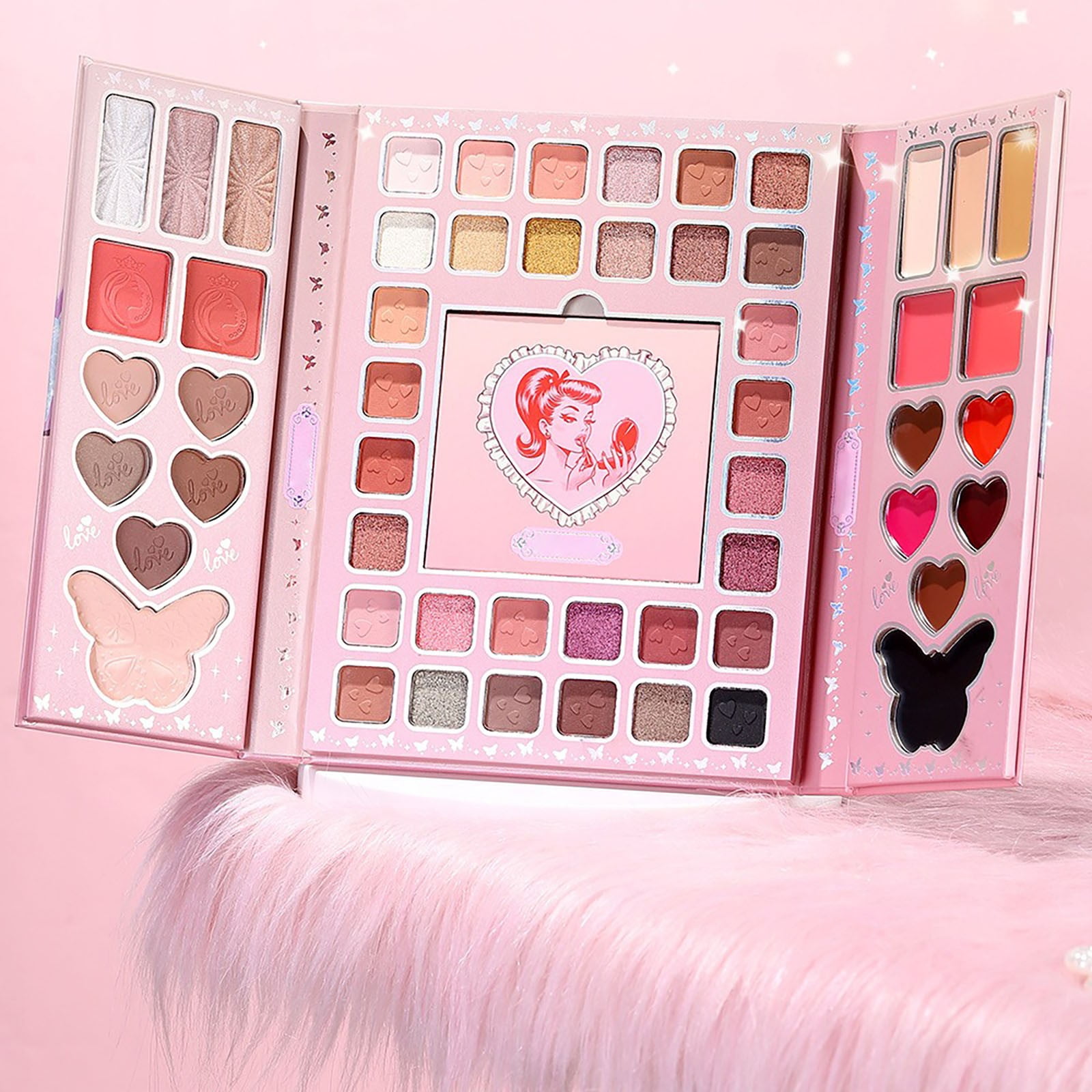 54 Color Pearlescent Matte Palette,Versatile Eye Shadow Matte Shimmer With Brush Set,Highly Pigmented Eye Shadow Set for Women,Long Lasting Waterproof Everyday Wear For Commuting,Dating