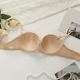 thumbnail image 5 of Bras for Women,French T-Shirt Style Demi Cup Underwire Bra for Women with Smooth Lace Push Up Support and Adjustable Comfort,Sports Bras for Women,Beige,M, 5 of 9