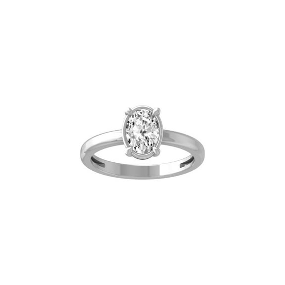 ARAIYA FINE JEWELRY Sterling Silver Lab-Grown Oval-shape Diamond Solitaire Engagement Ring (1/2 Cttw, D-F Color, VS1 Clarity) Size 10
